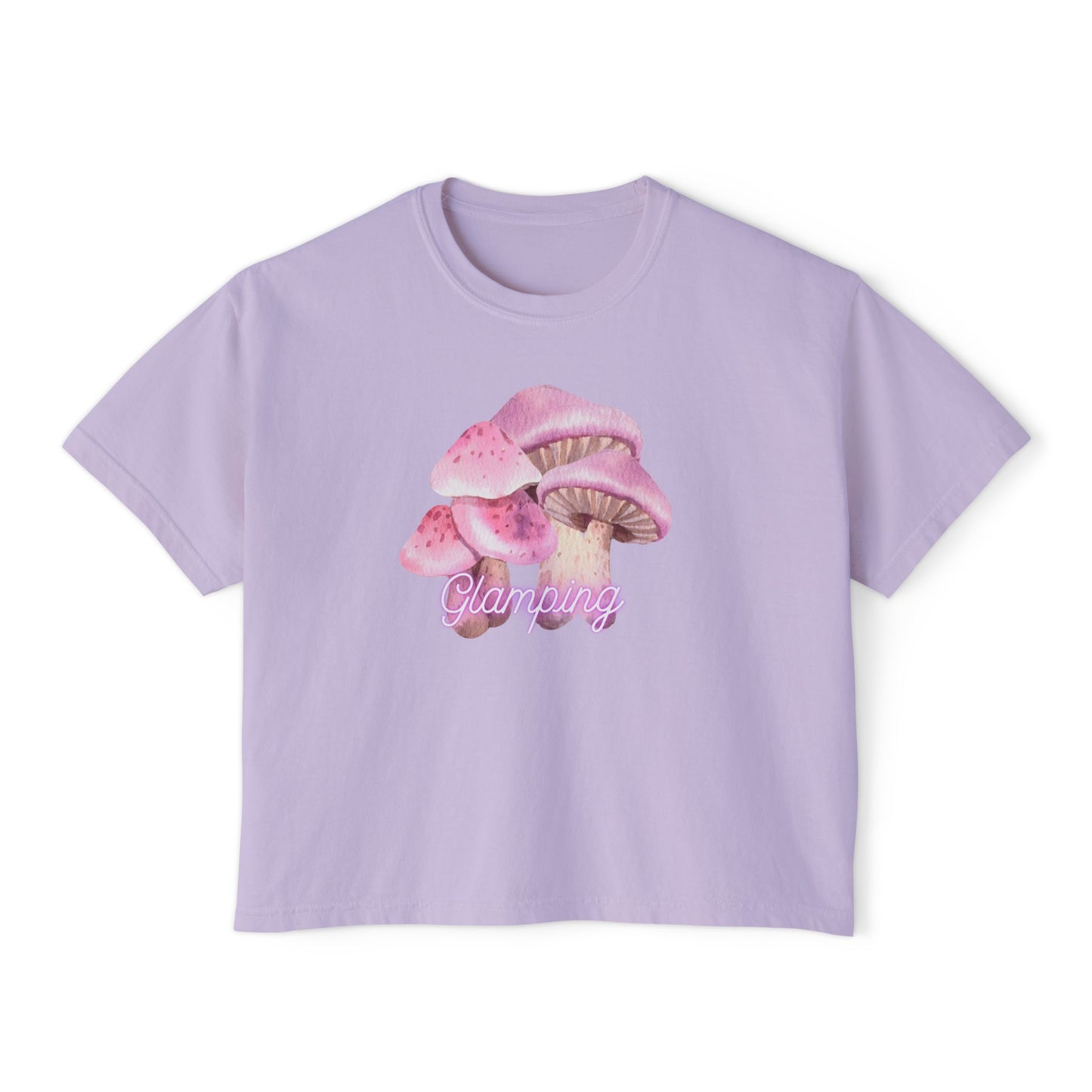 Glamping Mushrooms Boxy Tee - Cute & Comfy Women's Top