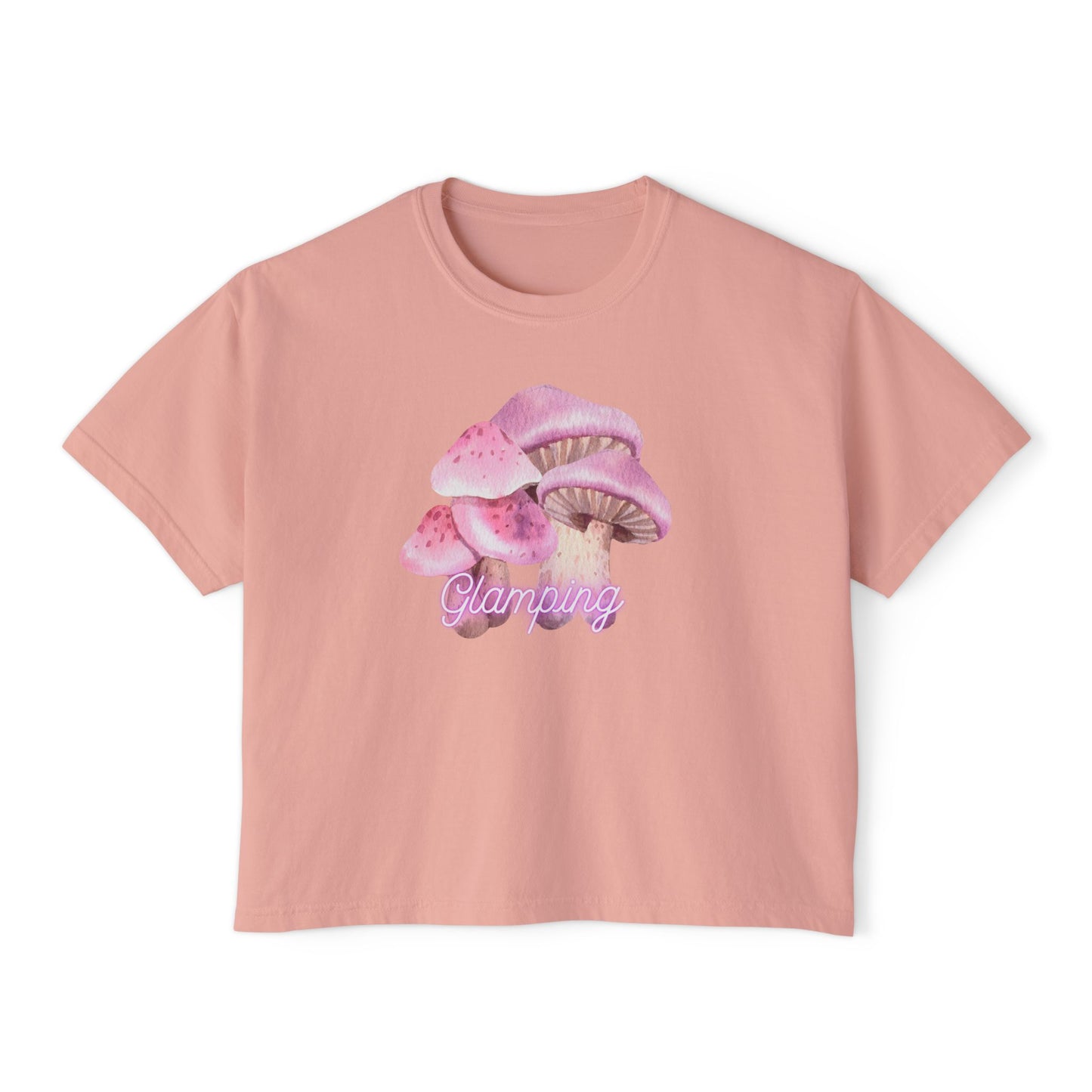 Glamping Mushrooms Boxy Tee - Cute & Comfy Women's Top