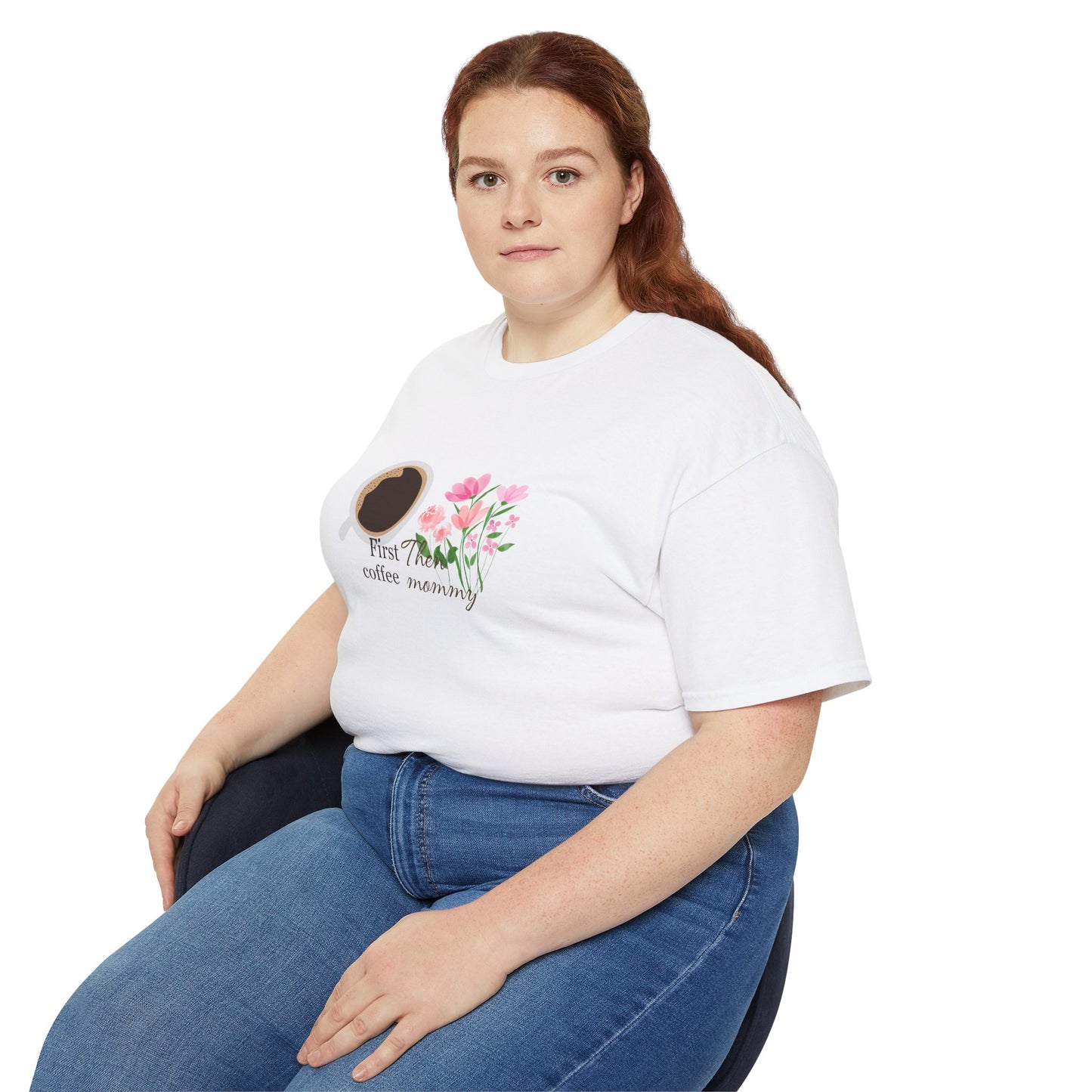 Mommy's First Coffee Floral Tee - Perfect for Mother's Day, Baby Shower, Coffee Lovers, Casual Everyday Wear, Gift Idea