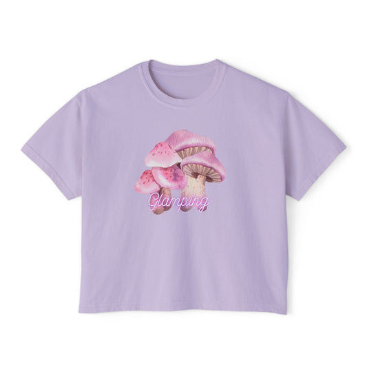 Glamping Mushrooms Boxy Tee - Cute & Comfy Women's Top